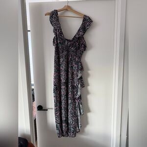 IRO Black and Pink Midi Dress